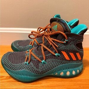 Adidas Crazy Explosive Basketball Sneakers (Turquoise/Orange) - Men’s Size 7.5